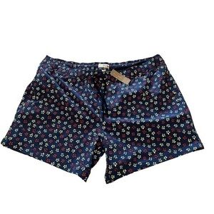 NWT J.Crew Original Swimwear blue red yellow floral swim 6” trunks w/ 3 pockets